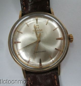 Vintage 14k Gold Filled Omega Seamaster Automatic Watch Mens 35mm