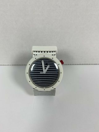 Swiss Swatch White Black Red Silicone Band Watch Water Resistant Sr936sw