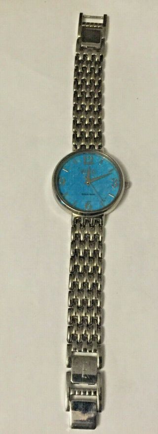 Ecclissi Sterling Silver Watch 33265 Turquoise Face - Battery 7 "