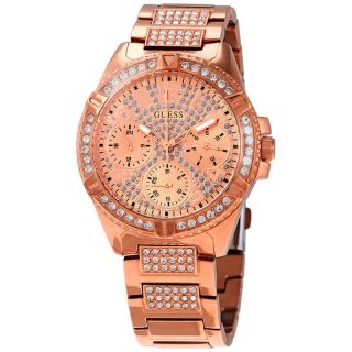 Guess Lady Frontier Quartz Crystal Rose Dial Ladies Watch W1156l3