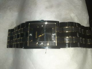 Bulova Men ' s Diamond Two Tone Black Stainless Steel Watch - 98D004 MSRP: $375 2