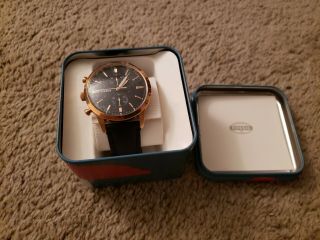 Fossil Men Townsman Fs5436 Stainless Steel And Leather Casual Quartz Watch