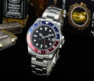 Diver Dive Watch 40mm GMT Master II Pepsi homage Automatic Submariner SeaDweller 2