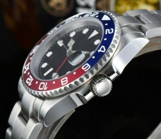 Diver Dive Watch 40mm GMT Master II Pepsi homage Automatic Submariner SeaDweller 3