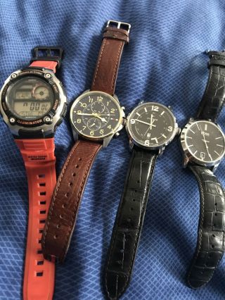 Joblot Of 4 Watches And Repairs Inc Boss Casio & 2 Hilfiger