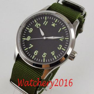 42mm Corgeut Black Sterile Dial Sapphire Glass Luminous Automatic Mens Watch