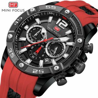 Mini Focus Men Sports Watches Silicone Watchband Waterproof Quartz Wristwatch
