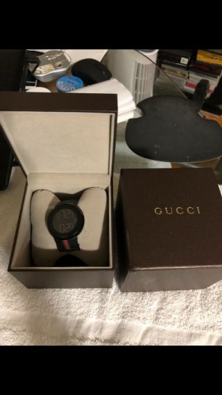 Authentic Gucci Digital Watch Stainless Steel Rubber Strap 114 - 2 Broken Band”