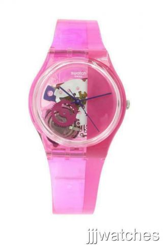 Swiss Swatch Pinkorama Hot Pink Silicone Women Watch 34mm Gp145 $70