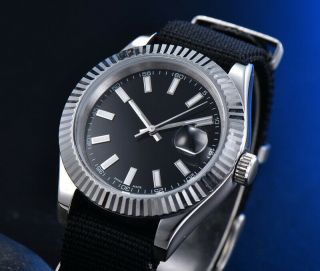 41mm Bliger Sterile Black Dial Date Sapphire Glass Automatic Mens Watch