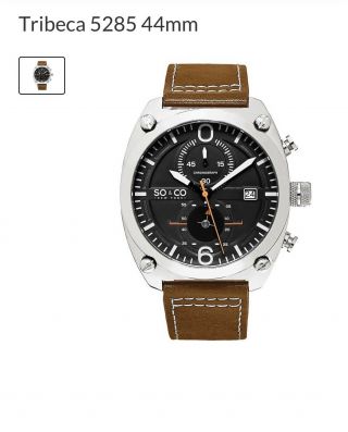 So & Co York Men’s Aviator Style Chronograph Watch Tribeca 5285 44 Mm