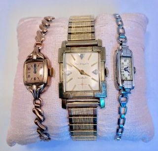 Vintage Watches: Mens Paul Breguette,  Ladies Art Deco Bulova & Elgin: For Repair