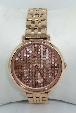 Ladies Fossil Stainless Steel Rose Gold Tone Quartz Analog Watch Es 3804 A4
