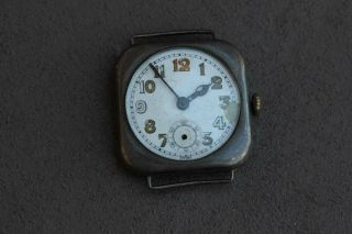 Vintage Wrist Watch Invicta Square Silver Case For Repair