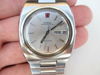 Vintage Large Mens Wrist Watch Omega Geneve Megaquartz 32khz Cal.  1310