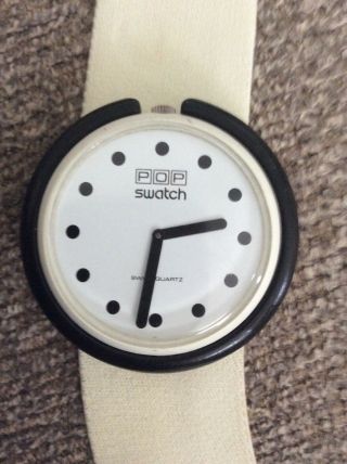 Swatch “snowflake” Pwbw101 1987 Pop 39mm Textile White Band