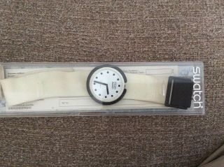 Swatch “Snowflake” PWBW101 1987 Pop 39mm Textile White Band 2