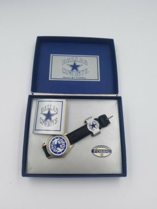 Fossil Li - 1075 Dallas Cowboys Nfl Wristwatch W/box