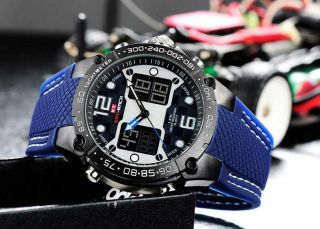 Kat - Wach Mens Sport Watch Waterproof Dual Display Chronograph Silicone Strap