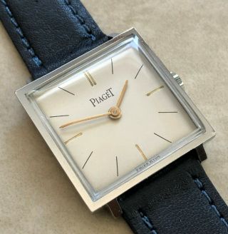 Vtg Piaget Silver Dial Nickel Plated Case From 1950