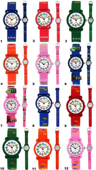 Armbanduhren Kinder Lernuhr Mädchen Jungen Kinderuhr Silikon Armband Kinder Uhr