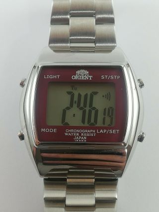 Orient Digital Chronograph Japan Watch Lvwaa002h0 All Stainless Steel