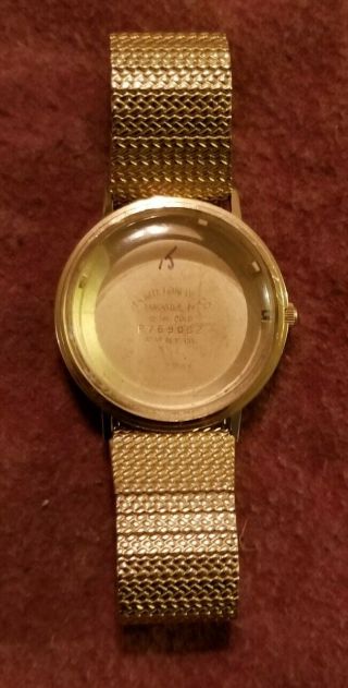 Vintage Men Hamilton Electronic Solid 14k Gold Case Only With Band