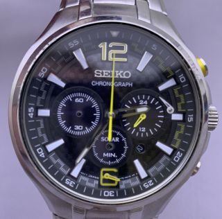 Sieko Solar Chronograph Stainless Steel Band Watch Makers Special