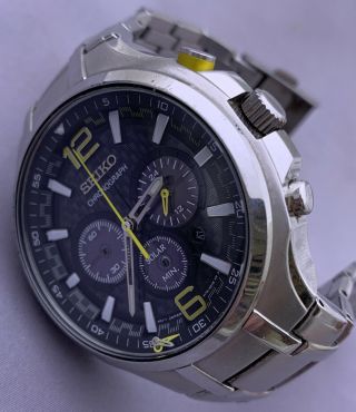 Sieko Solar Chronograph Stainless Steel Band Watch Makers Special 3