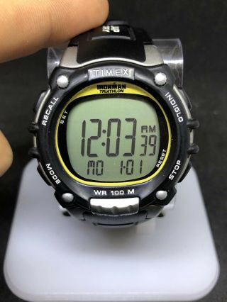 Timex Mens T5e231 Ironman 100 Lap Black Yellow Digital Watch 3