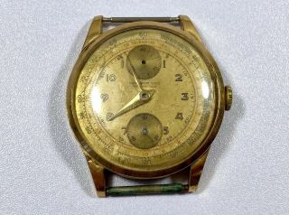 Vintage 18ct Gold Mens Wrist Watch But Needs Repairs Chronographe Suisse