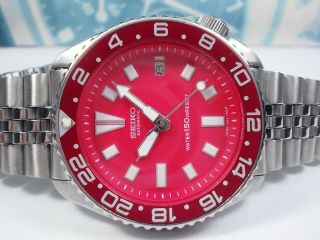 Seiko 150m Scuba Date Automatic Mens Watch 7002 - 7001,  Red/red (sn 326635)