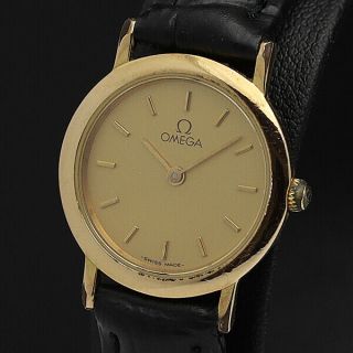 Omega Watch De Ville Quartz 18k Gold Plated Women 