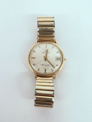 Hamilton 10k Gold Filled Thin - O - Matic Date Wrist Watch Runs