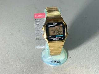 Mens Timex Classics Digital Gold Black Multifunction Watch T78677