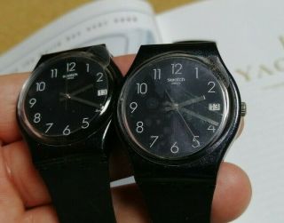 2 X Swatch Black Date Watches Other