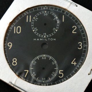 Hamilton Model 23 Military Chronograph Pocket Watch Dial Only,  Xlnt