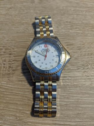 Wenger Swiss Military Date Stainless Steel Gold & Silver Tone Men 
