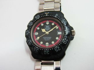 Tag Heuer Black Red Formula 1 F1 Mid 38mm Swiss Quartz Watch 383.  513/1 Ss Band