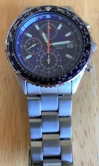 Seiko Flightmaster Snd255p1 Blue Dial Wrist Watch