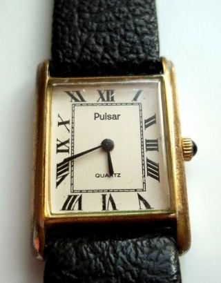 Vintage Pulsar Quartz Watch Base Metal Stainless Steel Back Y480 - 5110