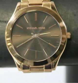 Michael Kors Mk3181 Womens Slim Runway Rose Gold - Tone Stainless Steel Watch