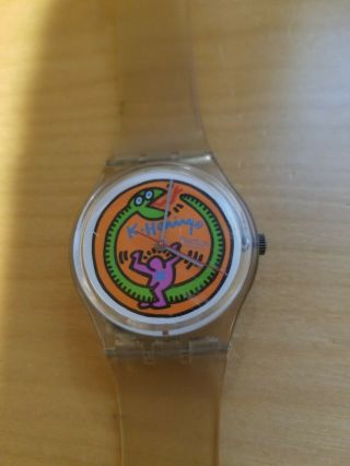 Vintage Swatch Watch Serpent By Keith Haring