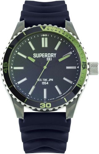 Superdry Casual Black Dial And Blue Strap Watch Syg241u