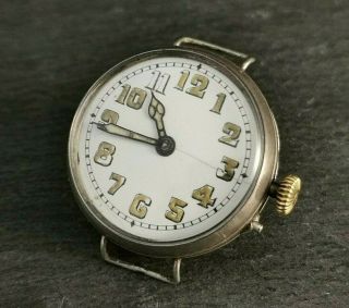 Wilsdorf And Davies (rolex) Military Trench Watch Silver 1915 Spares/repair.