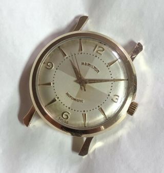 Vintage 1955 10k Solid Gold Ssb Hamilton K - 351 Automatic Watch 661 17j Runs