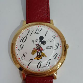 Vintage Lorus Disney Minnie Mouse Large 44mm Analog Quartz Watch Hour Min Second