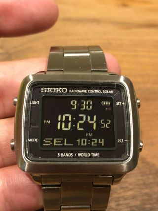 Seiko Spirit Sbfg001 S760 - 0ab0 Solar Digital Radio Controlled Mens Watch