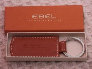 Ebel Embossed Leather Key Ring Chain Nib Keychain