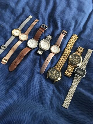 Joblot Of 8 Watches And Repairs Inc Micheal Kors Coach Marc Jacobs Et